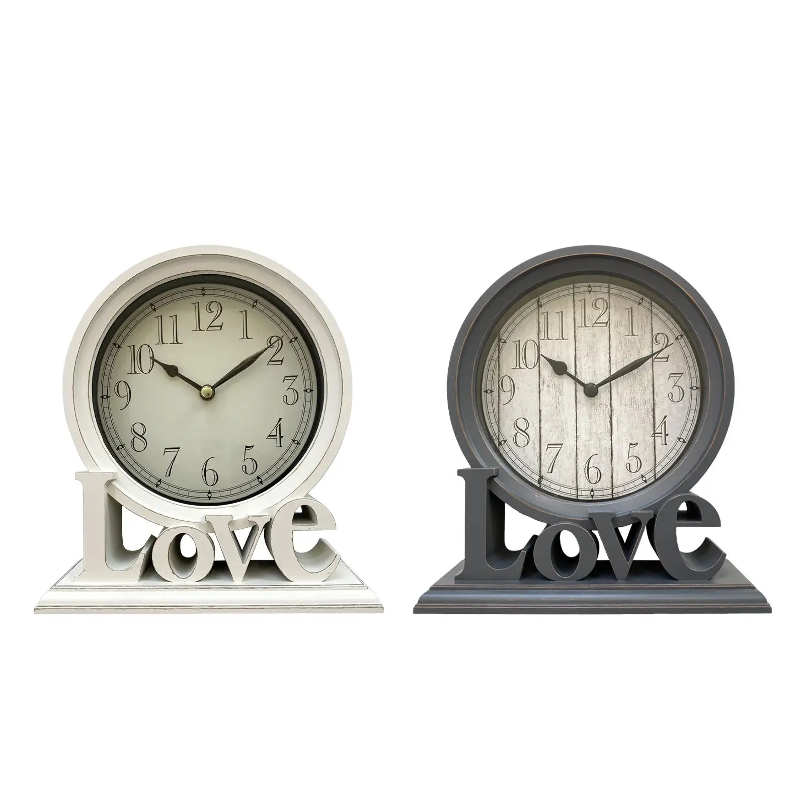 Shelf Table Clocks Non Ticking Digital Love Decorative For W