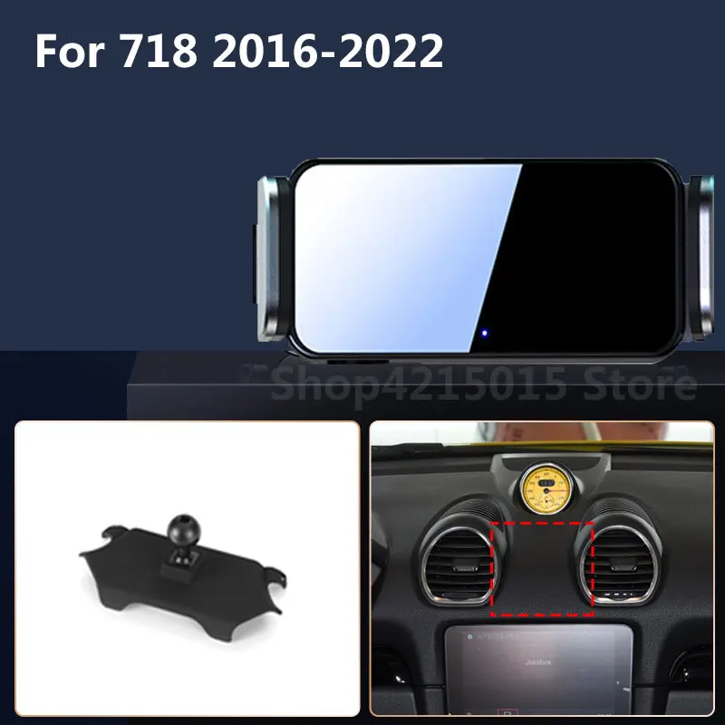 

Держатель для автомобиля Porsche 718 2022 2021 2020, крепление на вентиляционное отверстие, вращающийся кронштейн, умные автоматические зажимные аксе...