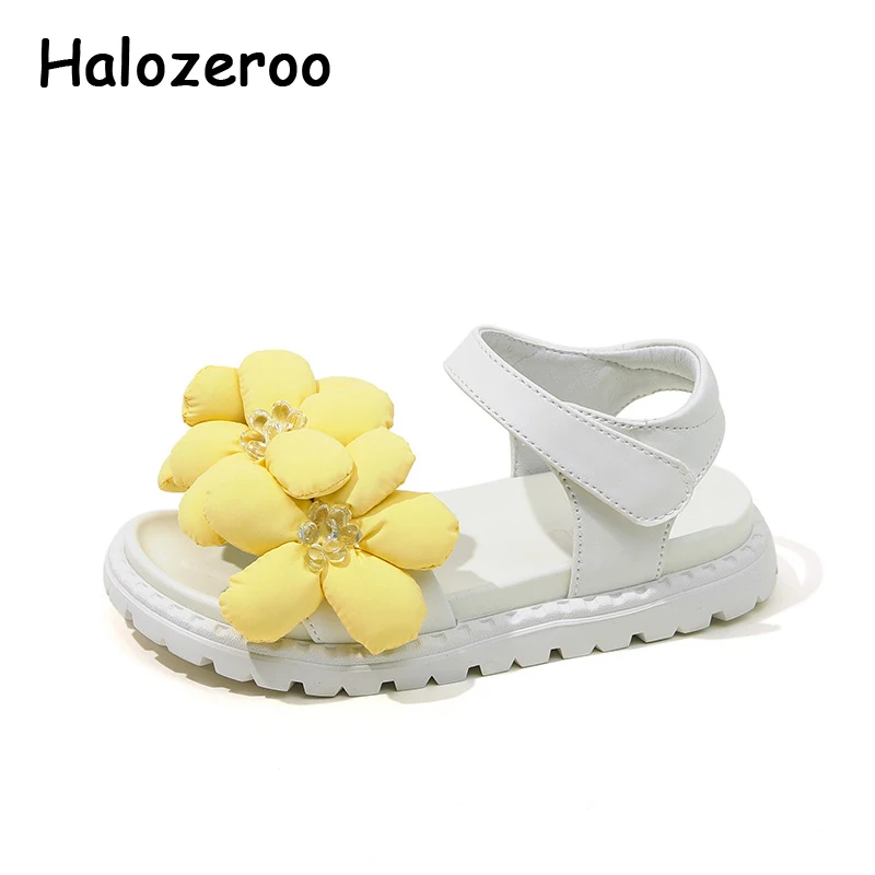 

Детские пляжные сандалии, брендовая обувь для маленьких девочек с цветами, детские сандалии принцессы, модные шлепанцы, Классическая обувь ...