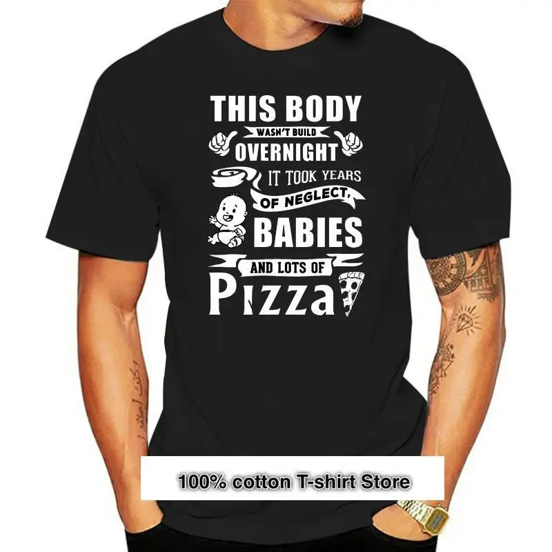 

Camiseta de manga corta para hombre y mujer, camisa de manga corta con estampado de Pizza, cuello redondo, cuello redondo