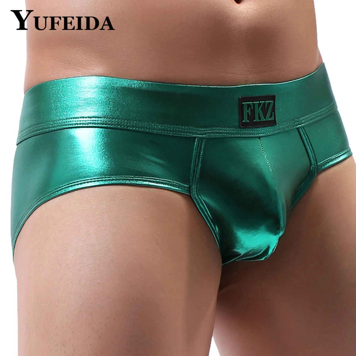 

YUFEIDA 1/4pcs Faux Leather Underpant Men Plus Size Shinny Boxers Shorts Mens U Convex Pouch Boxer Sexy Boxershorts Gay Panties