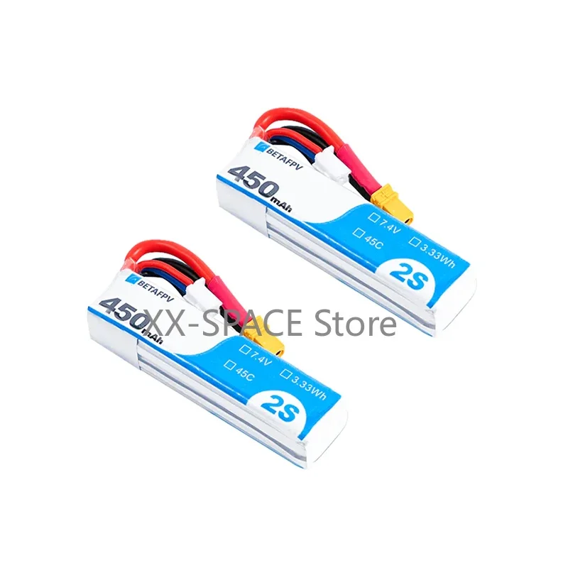 Betafpv 450mAh 2S 45C литий-полимерный аккумулятор/2S Whoop кабель Pigtail (XT30)