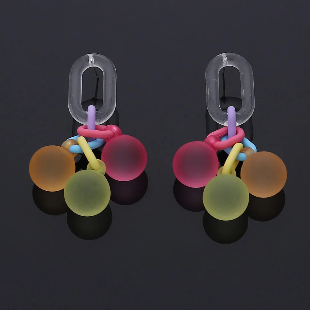 

Забавные милые красочные висячие серьги с шариками для женщин Креативный дизайн подвеска в виде шарика конфет Висячие серьги для девочек с...