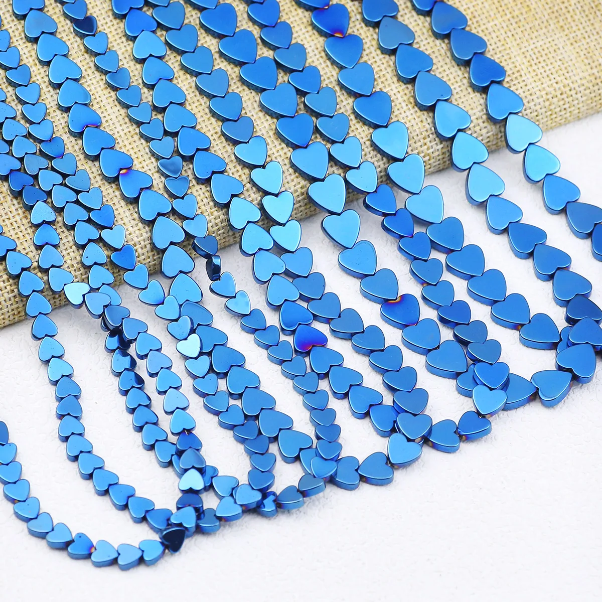 Синий персик сердце гематит вертикальное отверстие разделитель свободные