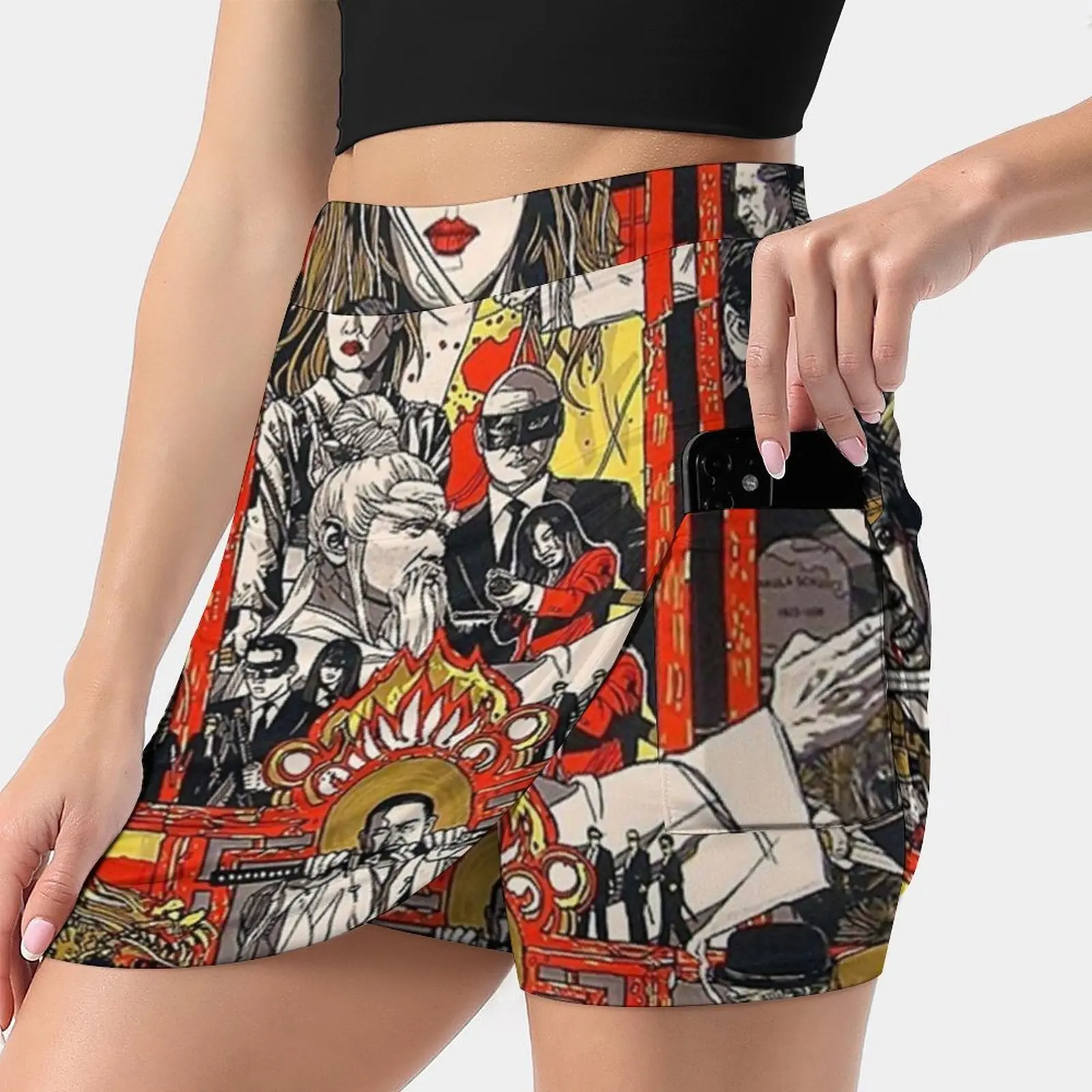 

Женская мини-юбка с карманами, в стиле ретро