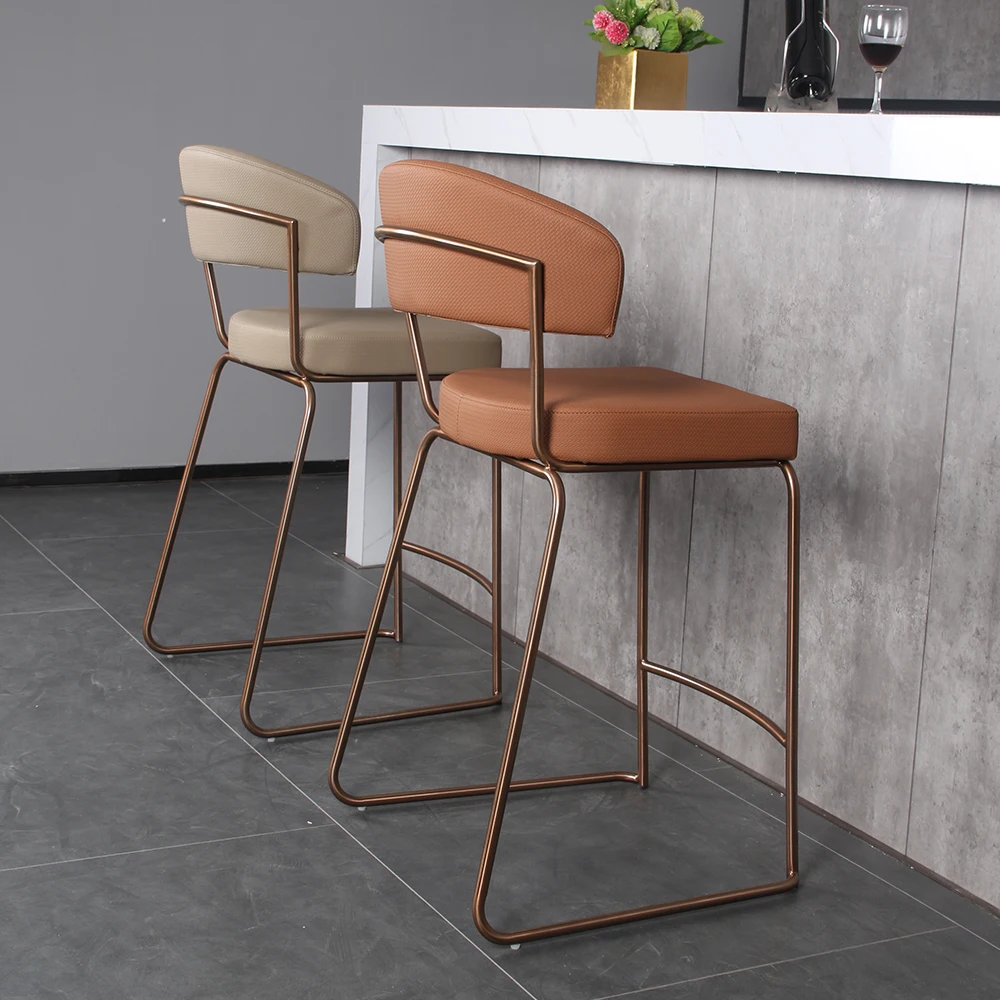 

Nordic Black Metal Legs High Chair Bar Stools for Kitchen Breakfast Coffee Counter Height Stool Italian Modern Barstool Chairs