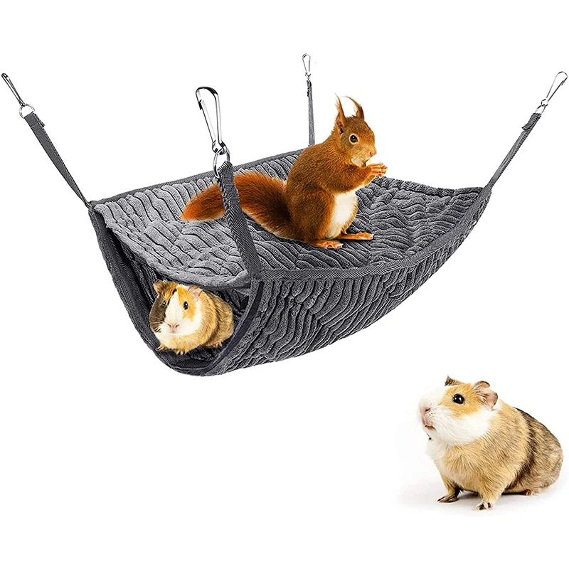 Зимний теплый роскошный двойной двухъярусный гамак для хомяка подвесной морских