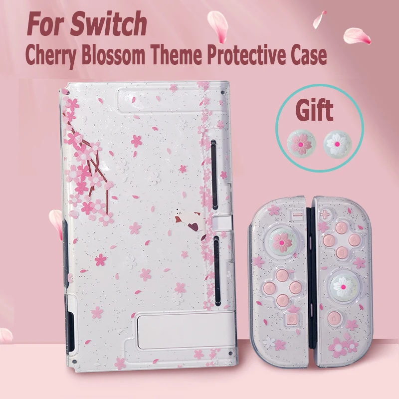 Protective Case TPU Soft Cover Shell PC Cute Pink Theme Protective Case For Nintendo Switch Skin Console JoyCon Accessoriese