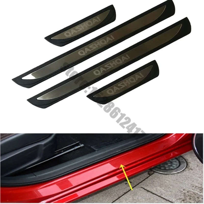 

For 2014-2019 Nissan Qashqai j11 Auto Door Sill Plate Trim ABS plastic Threshold Kick Pedal Scuff Sticker Car styling