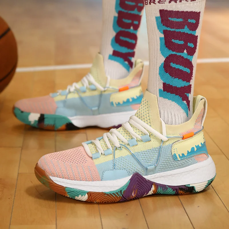 SONECHOKI Basketball Shoe Unisex Cushioning Anti-Friction Outdoor Sneaker Men Breathable Sport Shoe Women Anti-skidding Trainer