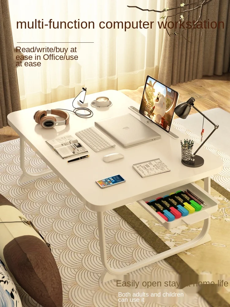 

On Bed Small Table Desk College Student Dormitory Folding Bay Window Coffee Table Learning Bed Computer Lazy Table Car Board