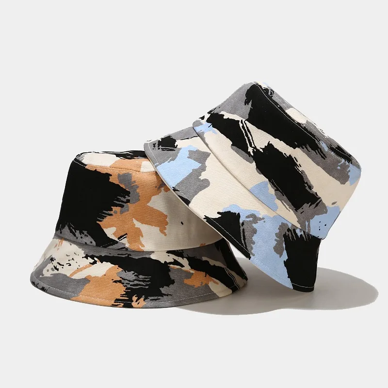 

GQILYYBZ female 2022 new camouflage sunscreen hat men outdoor street hip hop basin hat tide foldable fisherman bucket hat