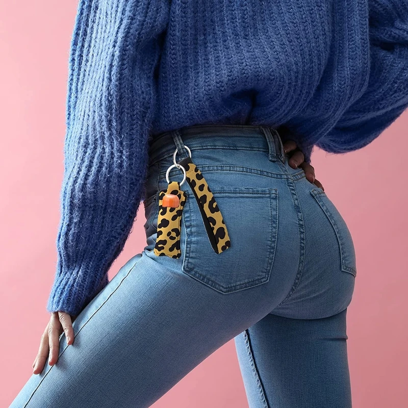 

634C 40x Sublimation Keychain Blank Neoprene Wristlet Keychain Hand Wrist Keychain Holder to Match Chapstick Holder Unisex