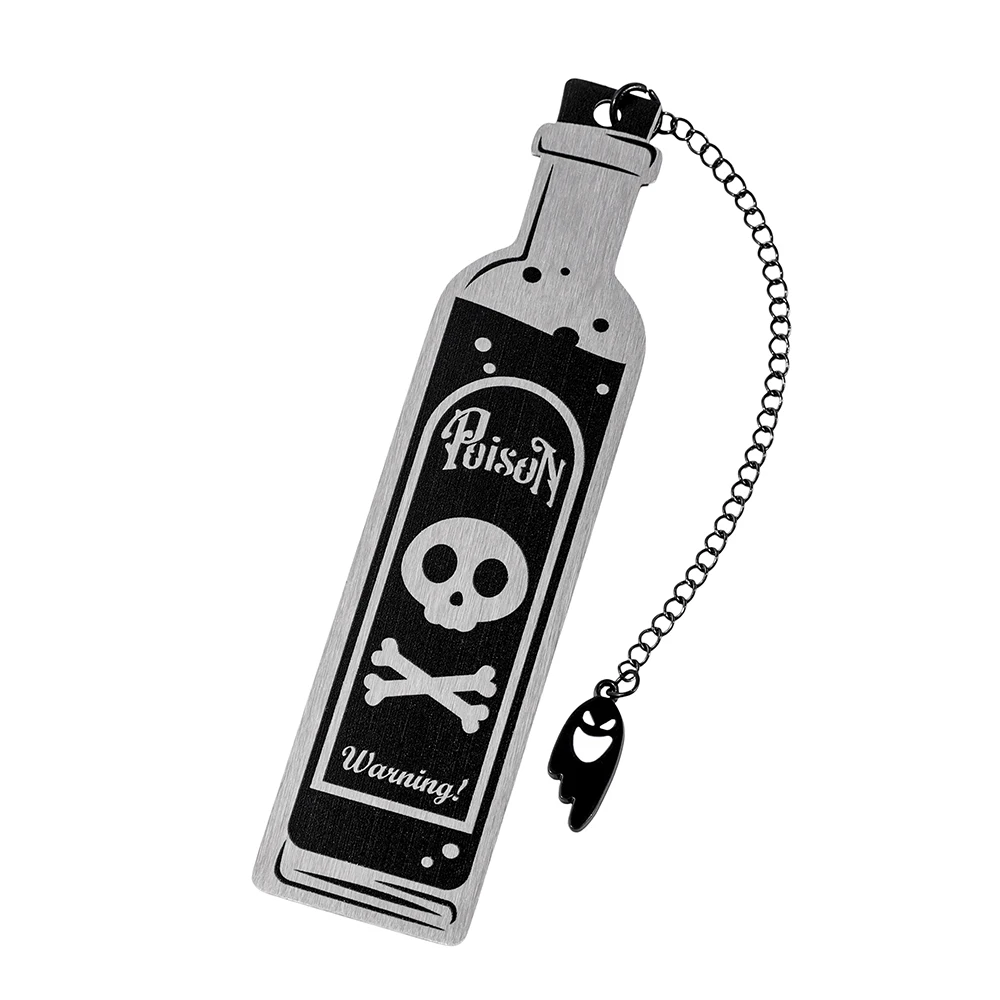 

Готическая закладка в виде бутылки с черепом и призраком