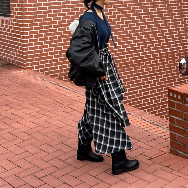 Модные винтажные черные клетчатые юбки Y2k E-Girl с высокой талией кружевная юбка Uo