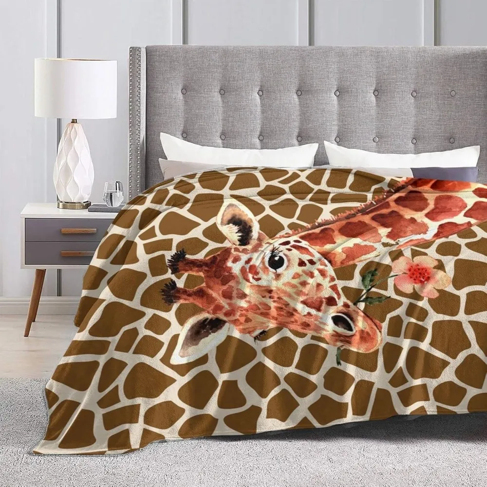 Ультра-мягкое фланелевое одеяло с жирафом одеяло-кровать диван гостиная для