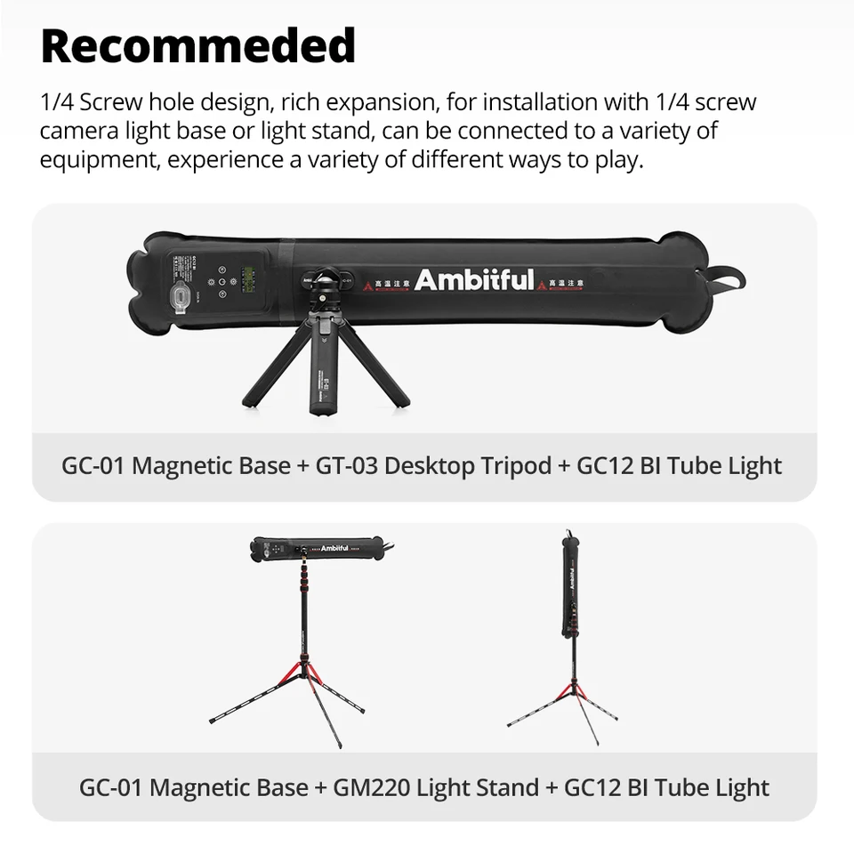 Фото Ambitful GC-01 Магнитная арахисовая основа для GC12 GCA20U Воздушная колонка Надувной светильник-палка Светодиодный заполняющий светильник №5