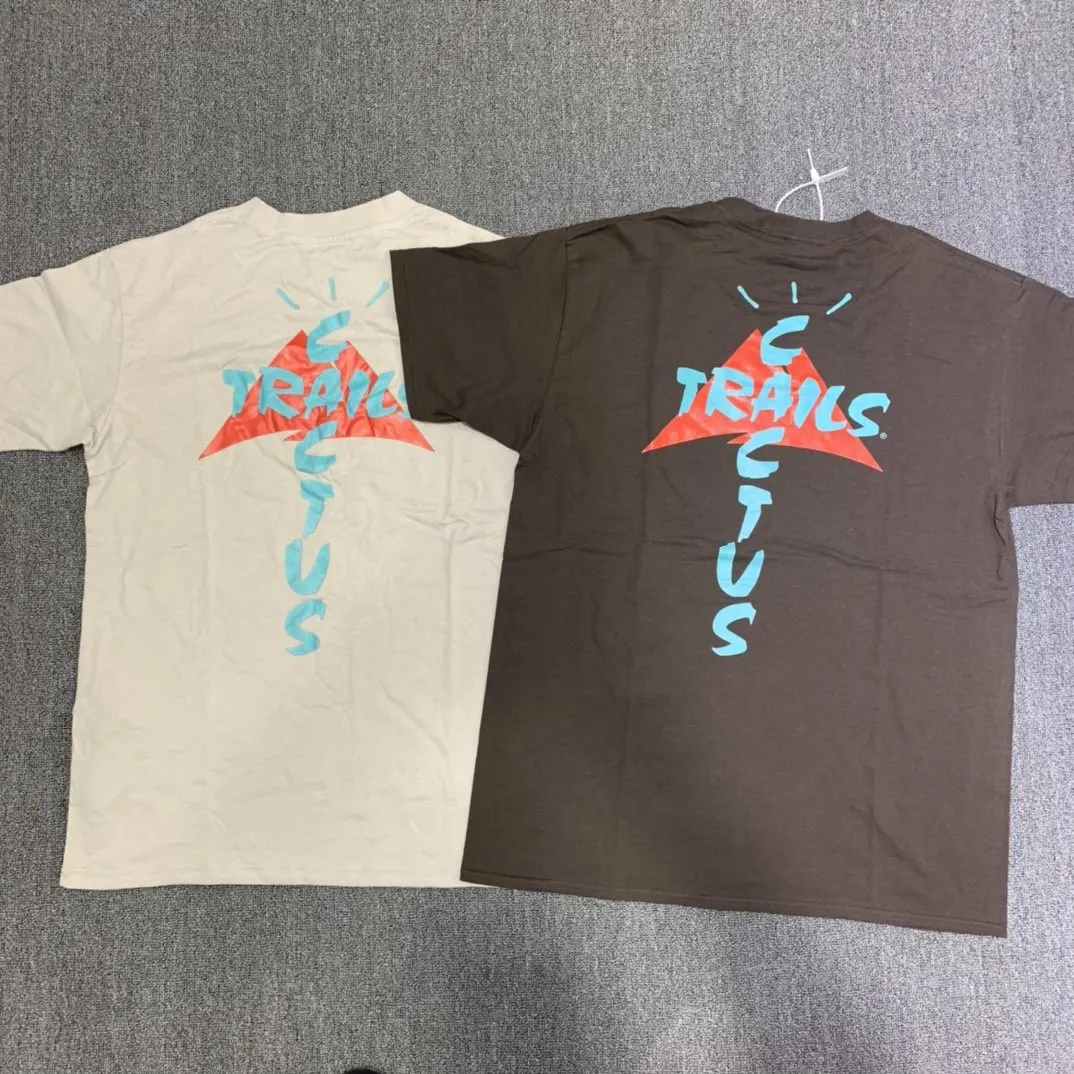 

2020 Summer New Travis Scott Cactus Jack Trails Assn T shirt Men Women Hiphop O-Neck Tees 100% Cotton Printed T-Shirt Men