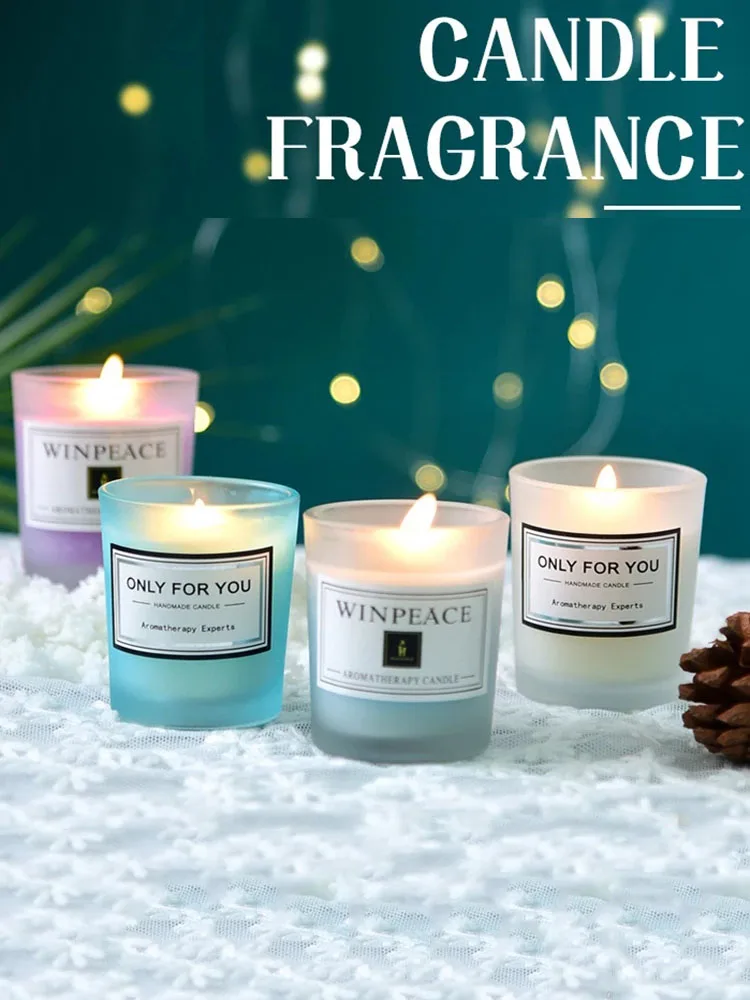 

Scented Candles Glass Candle Holder Natural Plant Essential Oil Soy Wax Home Decor Romantic Wedding Birthday Party Decoration