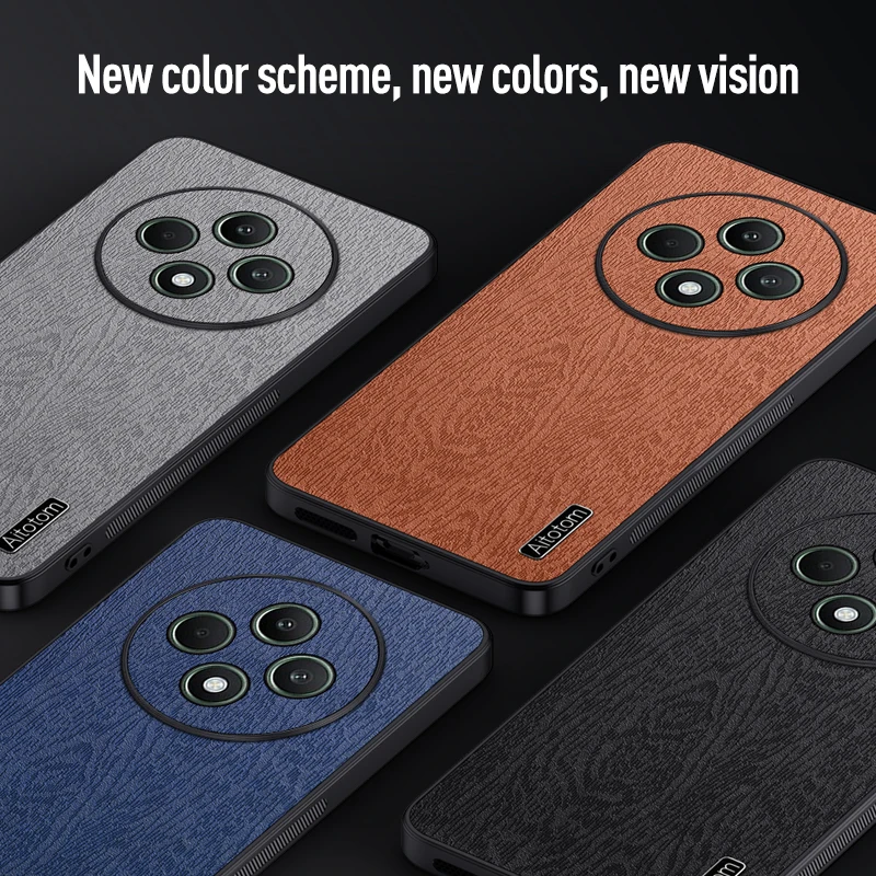 Чехол для OPPO Reno 12F Роскошная зернистая задняя Противоударная линза с полной