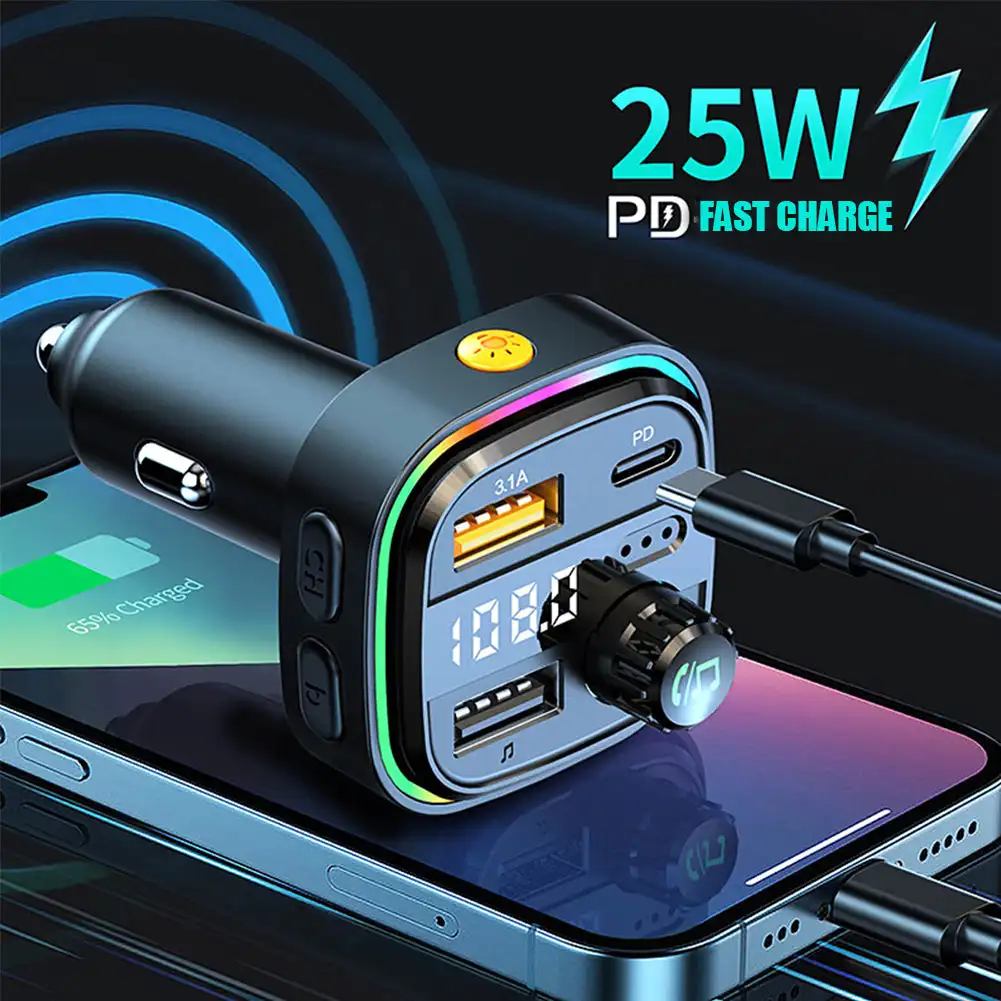 

Автомобильное зарядное устройство с 2 USB-портами, 5,0 А, 25 Вт