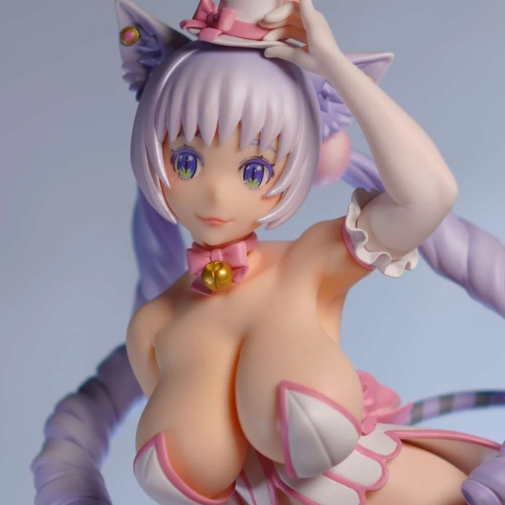 

JUNMU Anime Figurine Girl Sexy Figure Original Character Burlesque Cat Bell 1/7 PVC Figure Collectible Model Toy