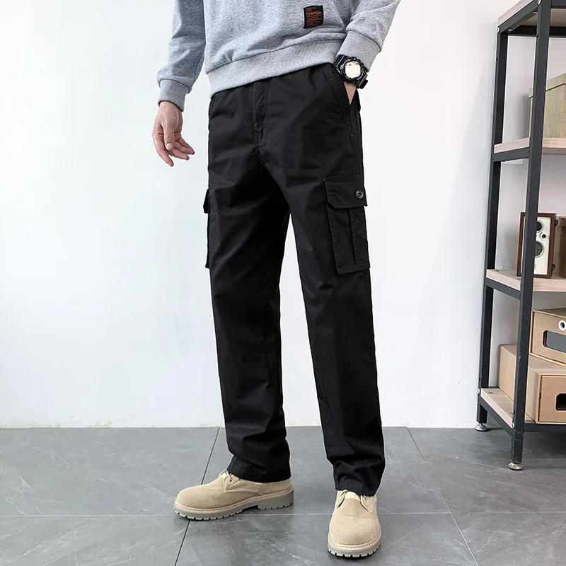 

Trousers for 2022 New Multi-Pocket Casual Cargo Spring Autumn Thin Joggers Sportwear Men Work Straight Pants