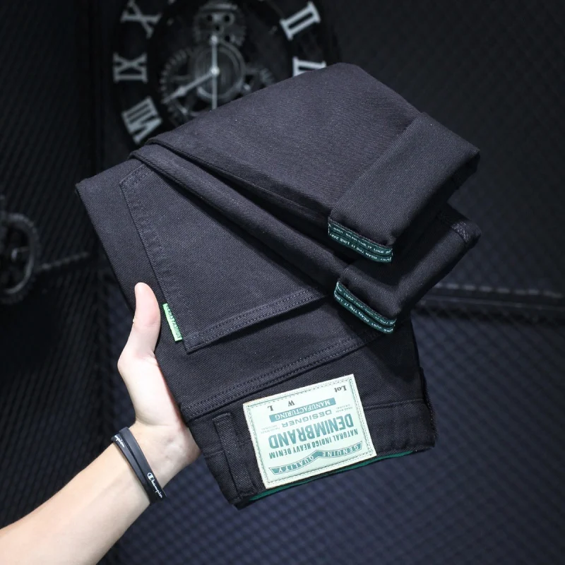 Высококачественные мужские черные джинсы новинка 2024 Мужские Молодежные Простые