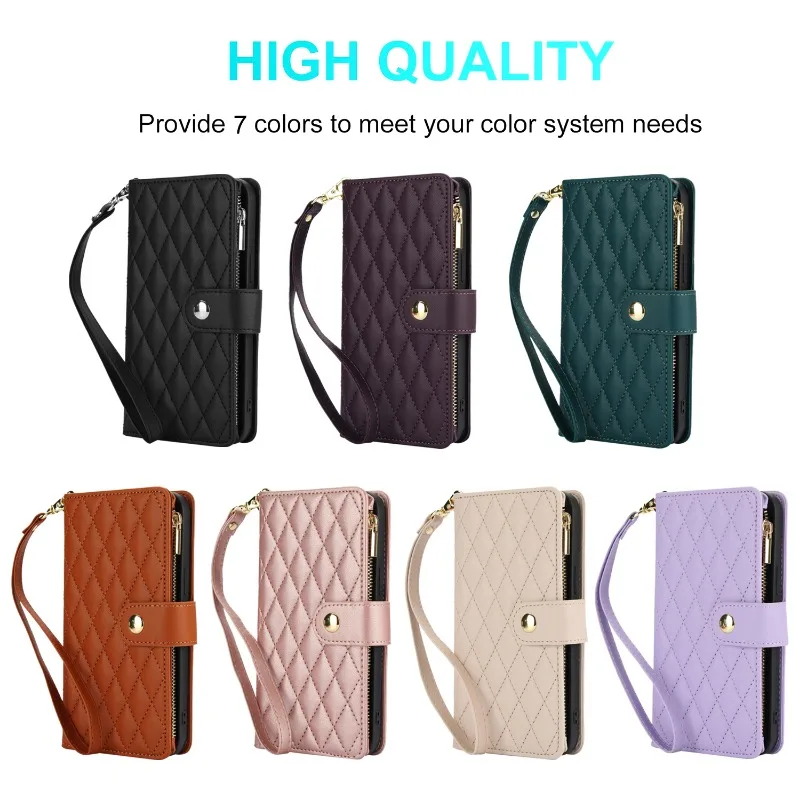 Чехол-кошелек с ремешком на запястье для Samsung Galaxy S23 S21 FE S24 S22 Ultra A14 A24 A25 A05S A05 A15 A35 A55