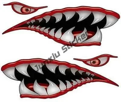 Светоотражающие наклейки с зубами акулы графические со скелетом рыбы рыбацкая
