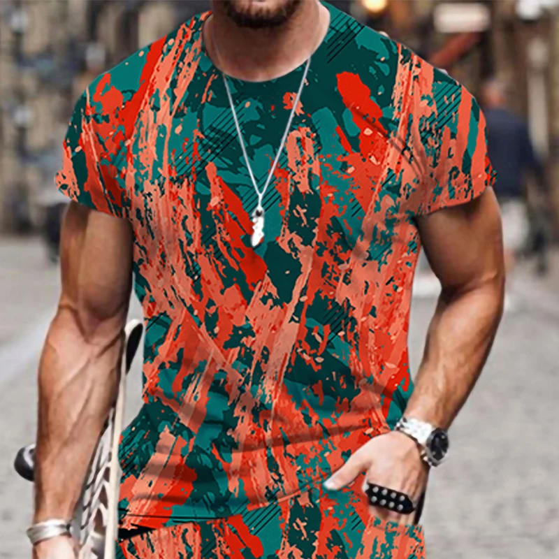

Men's T-shirts Short Sleeve Fashion Hot Outfit Summer Luxury O Neck Street Tops Hip-hop Beach Harajuku 2022 New 3D Printed Funny
