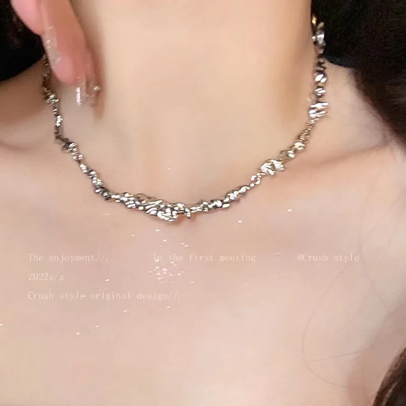 Женское серебряное ожерелье Kpop