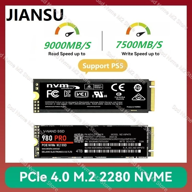 

SSD M2 NVME 512GB 1TB 980PRO Hard Disk Ssd M.2 2280 PCIe 4.0 2TB 4TB SSD Nmve M2 Internal Solid State Drive 외장하드 for ps5 Laptop