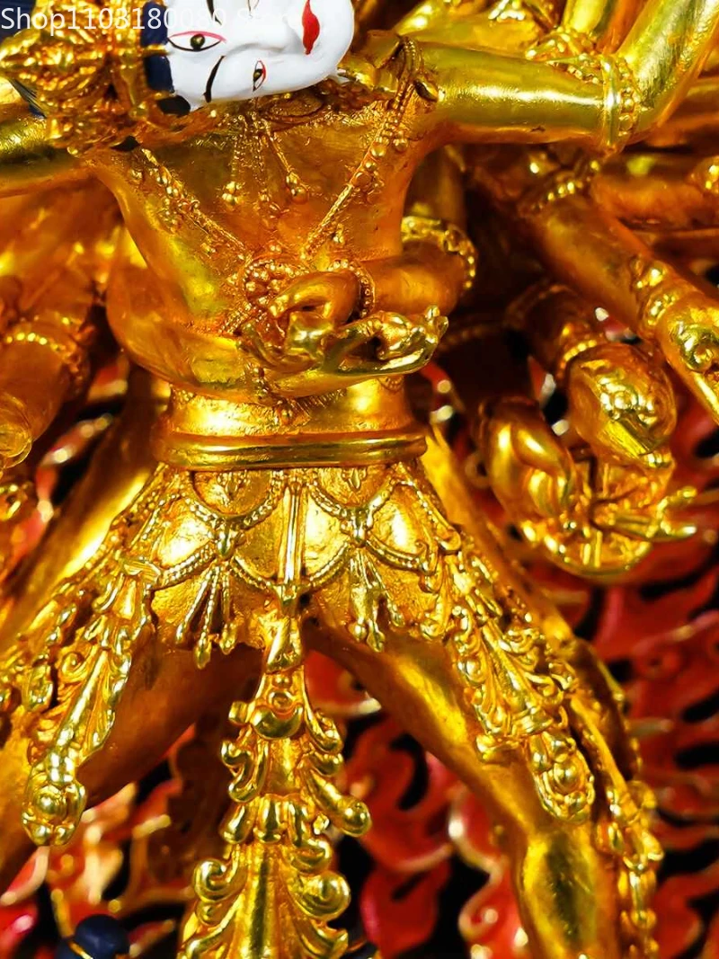Изысканная медная позолоченная картина с резьбой статуя Будды kalкомфортной елки