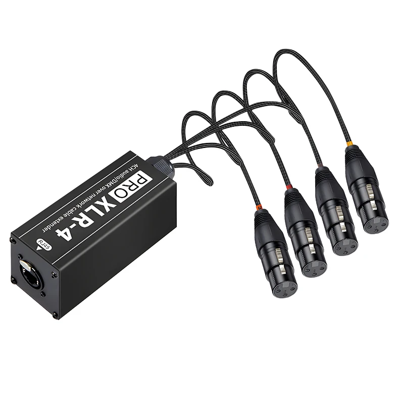 Фото Кабель-удлинитель 0.7M XLR (штекер/гнездо) 4-канальный 3-контактный XLR на Ethercon RJ45 Cat5 Ethernet для сценического звука, освещения и студий звукозаписи №4