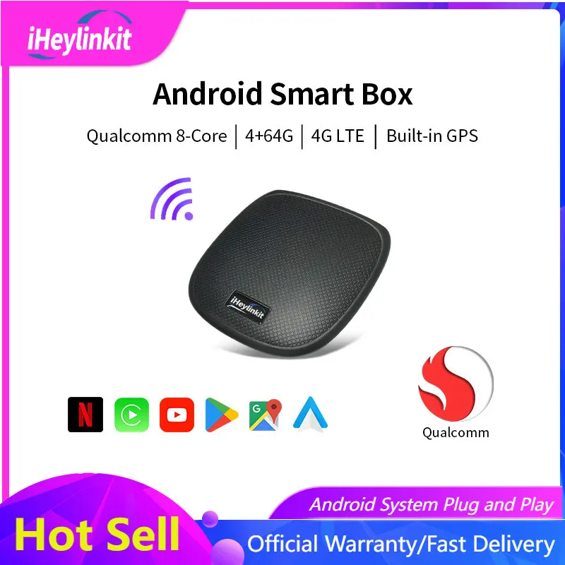 IHeylinkit UX999 беспроводной Android авто Apple CarPlay донгл сенсорное управление YouTube Google карта