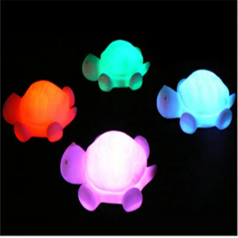 

Color Change Lamp Cute Tortoise Creativity Seven-color Party Lamp Props Portable Lighting Led Baby Night Light Enamel Plastic