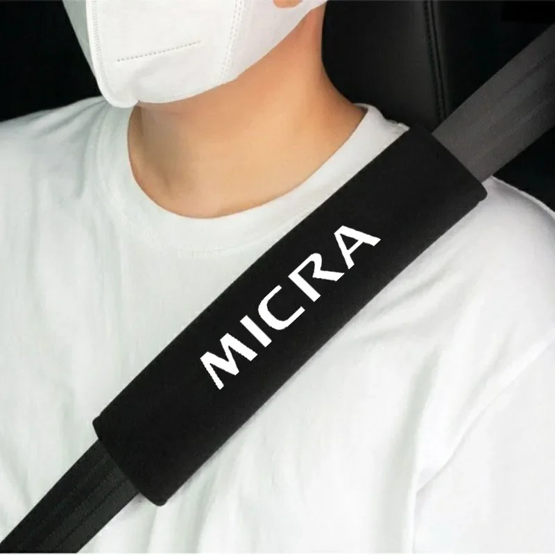 2pcs Car Seat Belt Cover Shoulder Pads Auto Interior Decoration Accessories Case For Nissan Micra K11 K12 K13 K14
