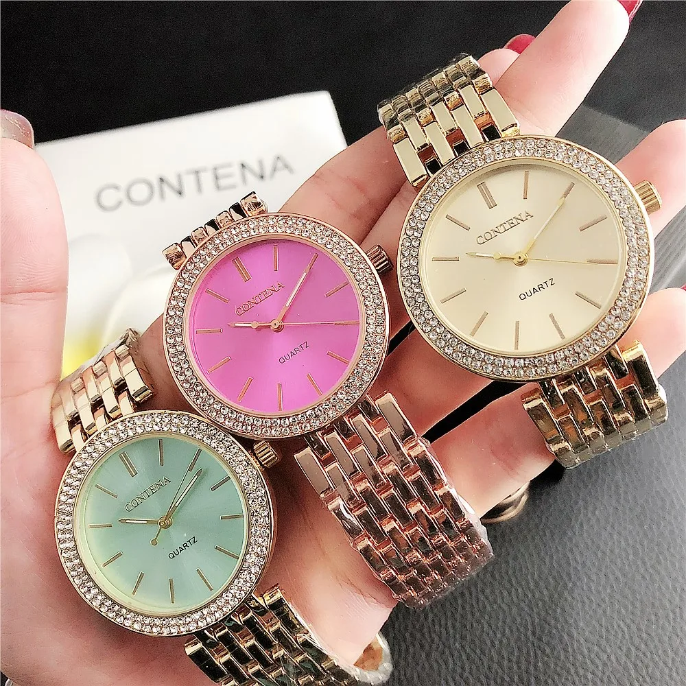 New Crystal Diamond  Luxury Silver Ladies Watches Fashion Women's Full Steel Wrist Watch Clock Saat Relogio Feminino