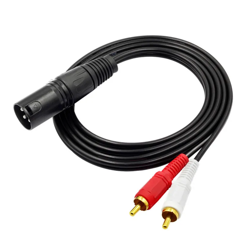 XLR 3Pin папа-2 x Phono RCA Plug адаптер Y разделитель соединительный кабель 1 папа-Двойной