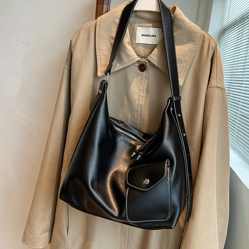 

LEFTSIDE Shoulder Side Bags for Women 2022 Winter Design Trend Handbags and Purses The Latest Vintage Leather Crossbody Bag