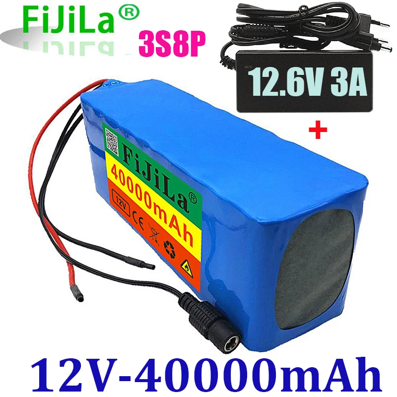 

3s8p 18650 Battery pack Large capacity 12v 40Ah 18650 lithium battery protection board 12v 40000mAh for inverter miner light+BMS