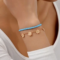 bohemian flower beaded bracelet set for women fashion beach bracelet jewelry female accessories am4285