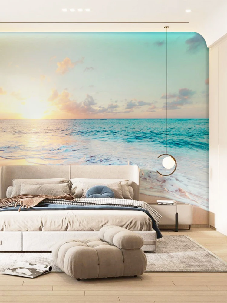 

Wall cloth sitting room TV setting wall mural painting custom scenery new bedroom wall cloth is contemporary and contracted in