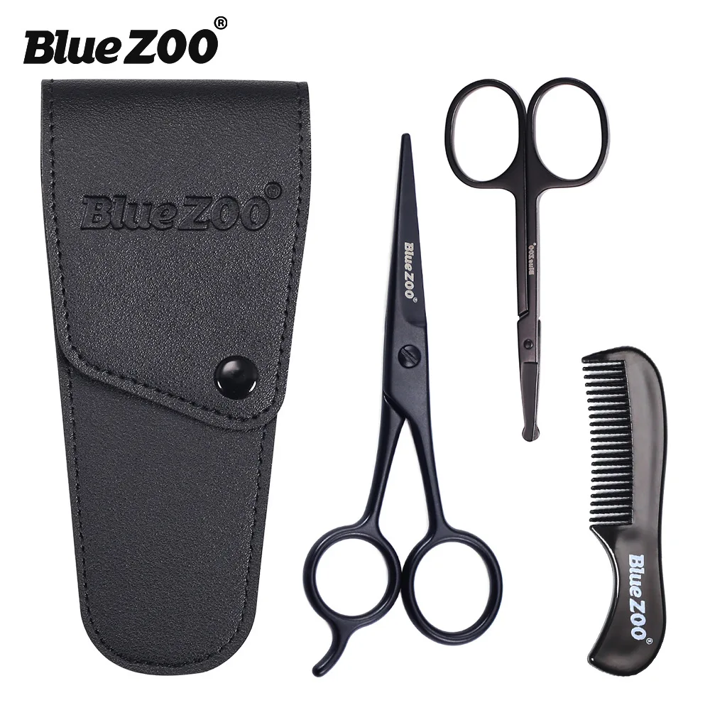 

Набор из 3 предметов, парикмахерские ножницы Bluezoo Black 12,2 см из нержавеющей стали для волос на лице, носа, бороды, бровей, парикмахерские ножниц...