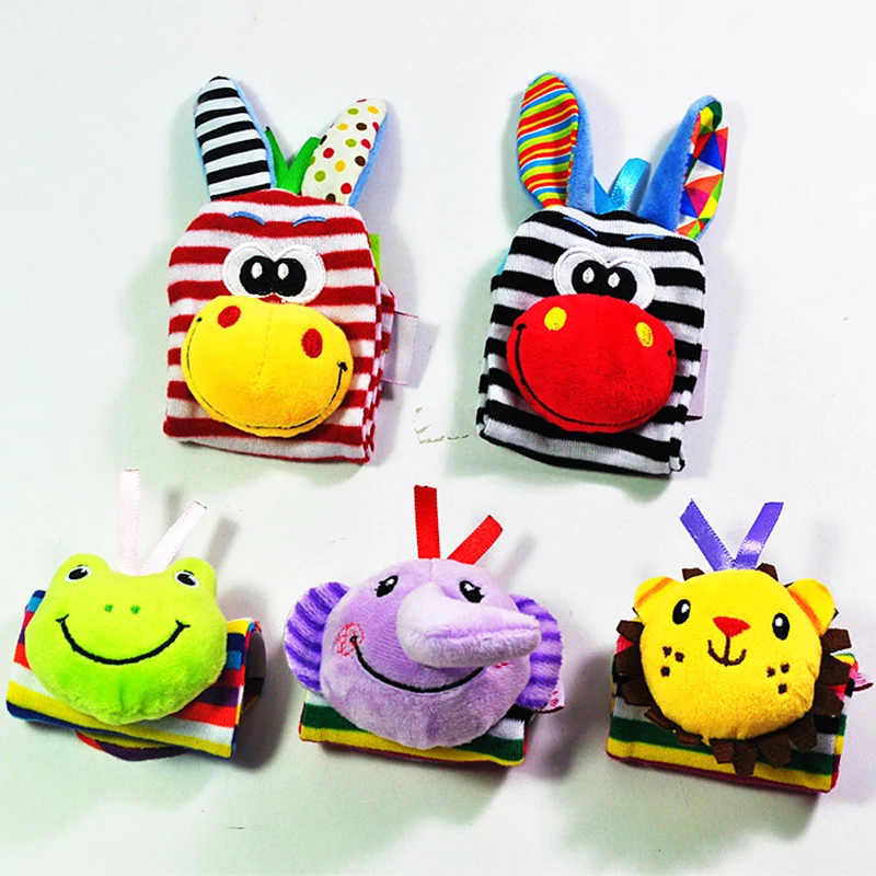 

lelebe Infant Newborn Baby Rattle Plush socks Baby toy Hand Wrist Strap Soft Animal Foot ring Socks Toy Child gift Free shipping