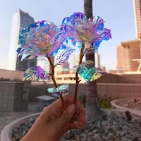 10 pcs galaxy rose forever flower artificial flowers crystal rose unique gifts for graduate colorful artificial flower galaxy