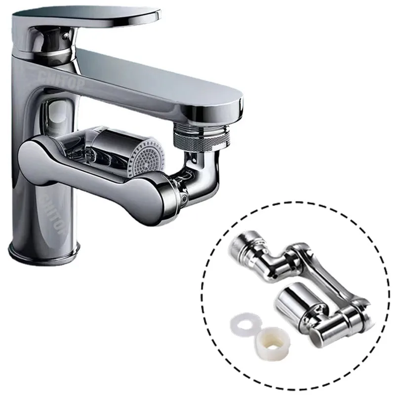 

1080° Universal Rotation Faucet Sprayer Head Dual Effluent Washbasin Kitchen Robot Arm Extension Faucets Aerator Bubbler Nozzle