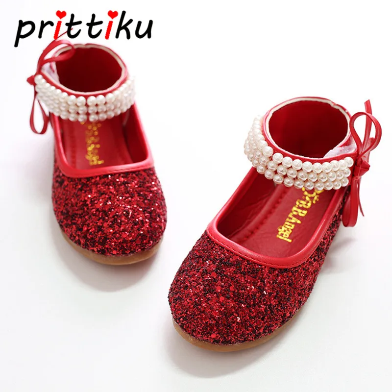 

Toddler Girl Mary Jane Bead Strap Flats Little Kid Performance Cosplay Princess Dancing Loafers Big Children Ballet Dress Shoes