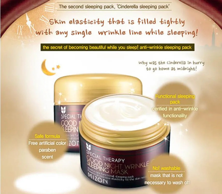 MIZON Good Night Wrinkle Care Sleeping Mask 75ml Anti-drying Anti-aging Face Serum Long-lasting Moisturizing Korea Cosmetics | Красота и